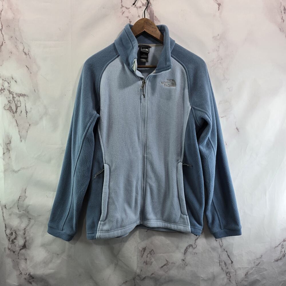 The North Face Jacket Womens Large Blue Fleece Full Zip Two Tone Hoodless